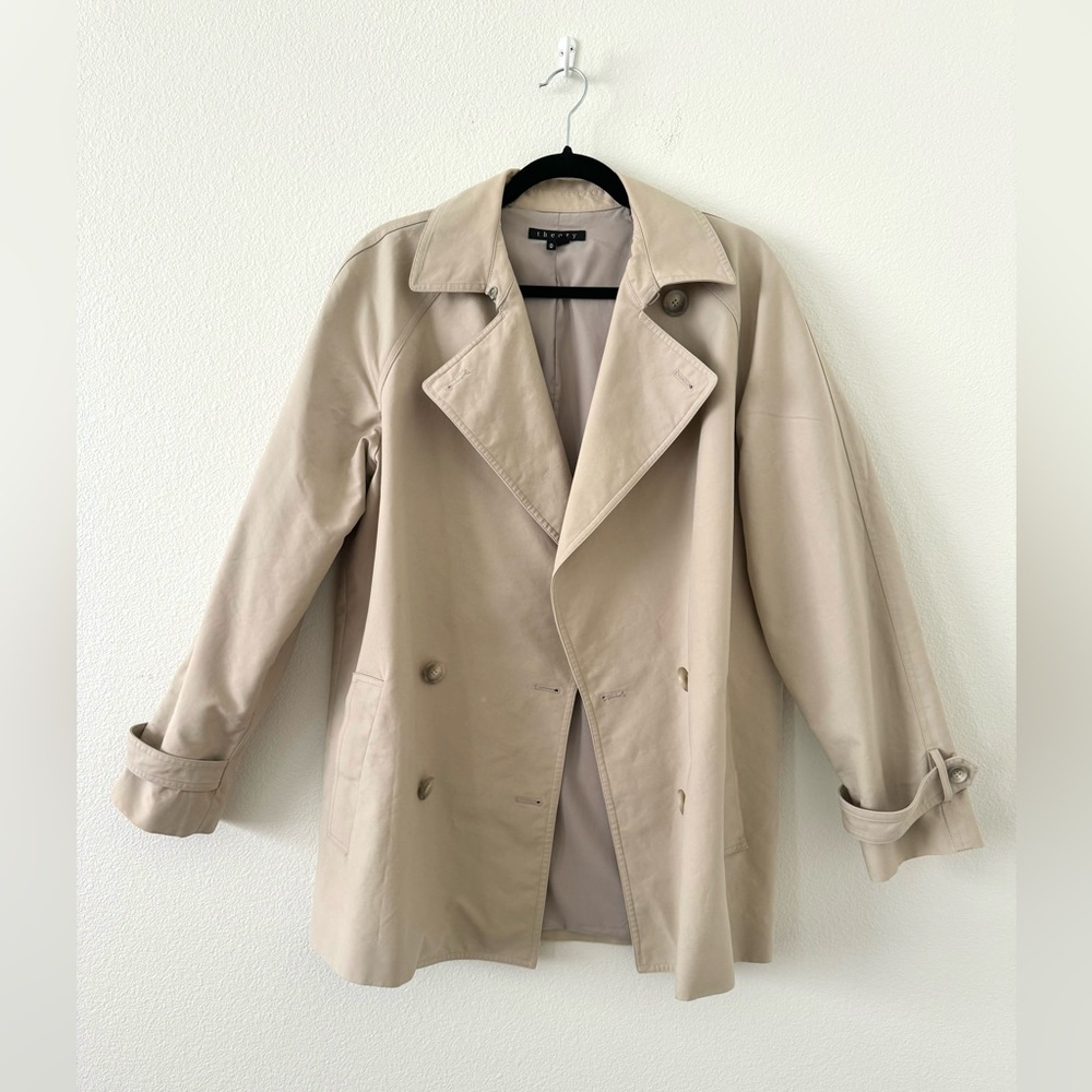 Theory Khaki Peacoat Size M